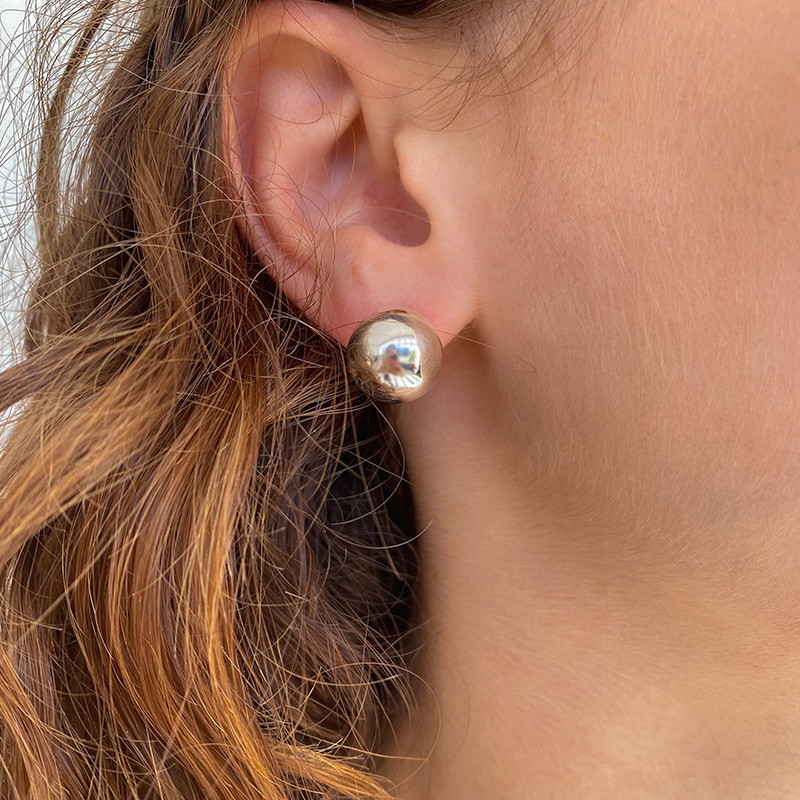 Clous d'oreilles Boules Argent 12 mm