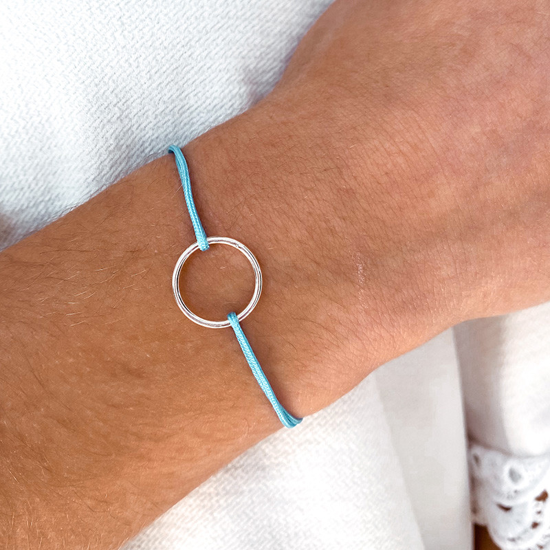 Bracelet Cordon Argent Cercle