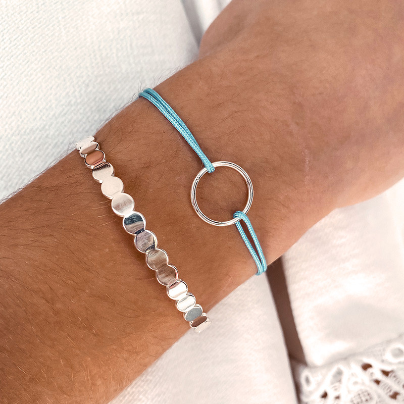 Bracelet Cordon Argent Cercle