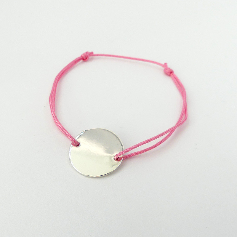 Bracelet Cordon Argent Pastille