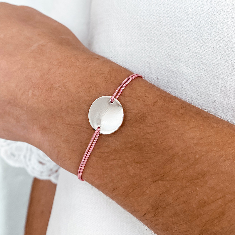 Bracelet Cordon Argent Pastille
