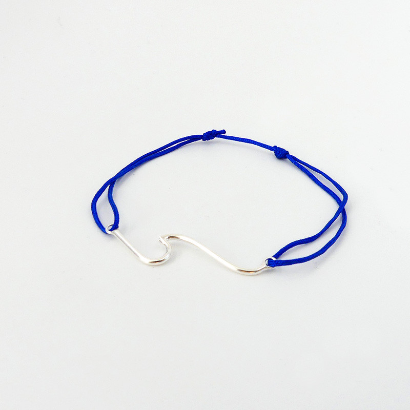 Bracelet Cordon Argent Grande Vague