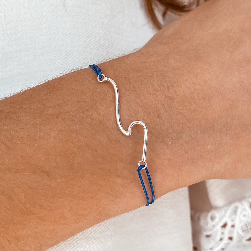Bracelet Cordon Argent Grande Vague