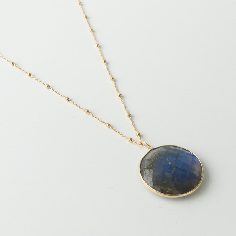 Collier Plaqué Or Labradorite