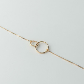 Bracelet Plaqué or Double Cercles XS