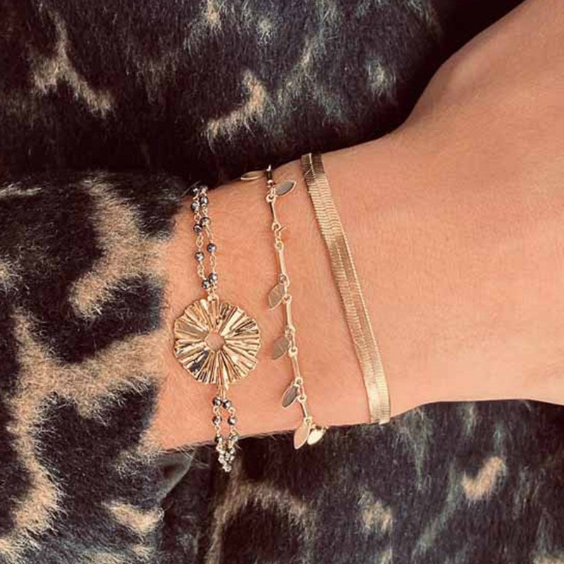 Bracelet plaqué or maille serpent