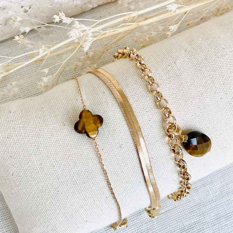 Bracelet plaqué or maille serpent