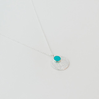 Collier Argent Amazonite Pastille