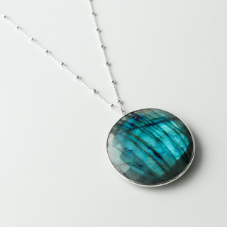 Sautoir Argent Grande Labradorite