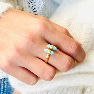 Bague Dorée Pendule Amazonite