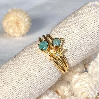 Bague Dorée Amazonite