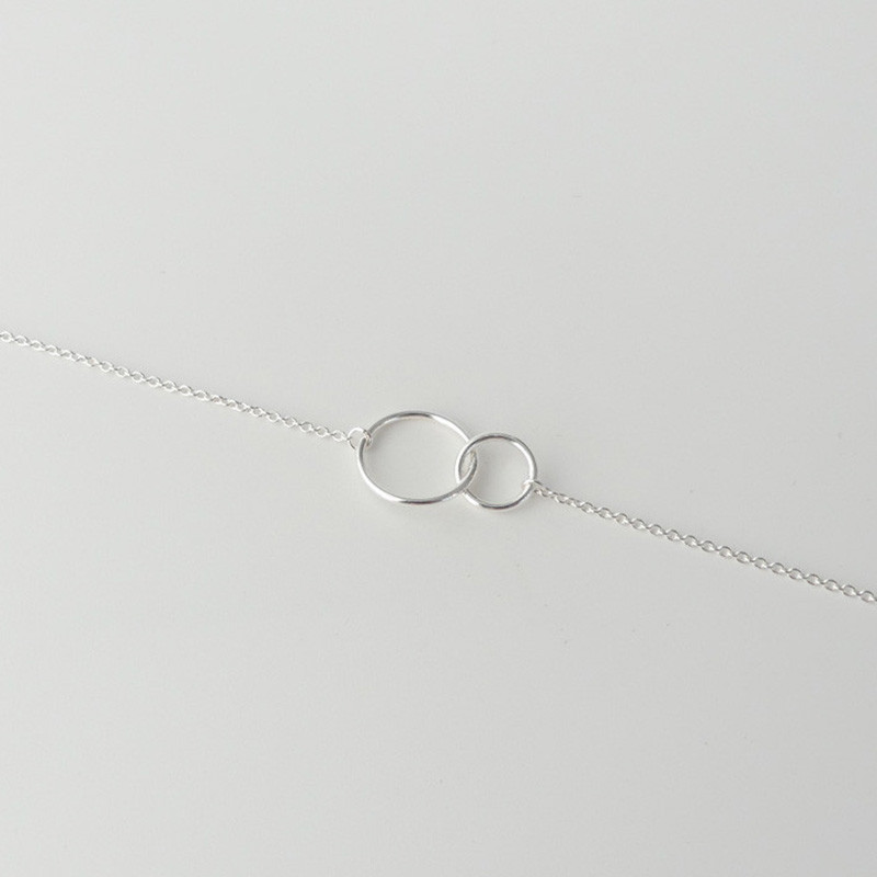 Bracelet Argent Double Cercle