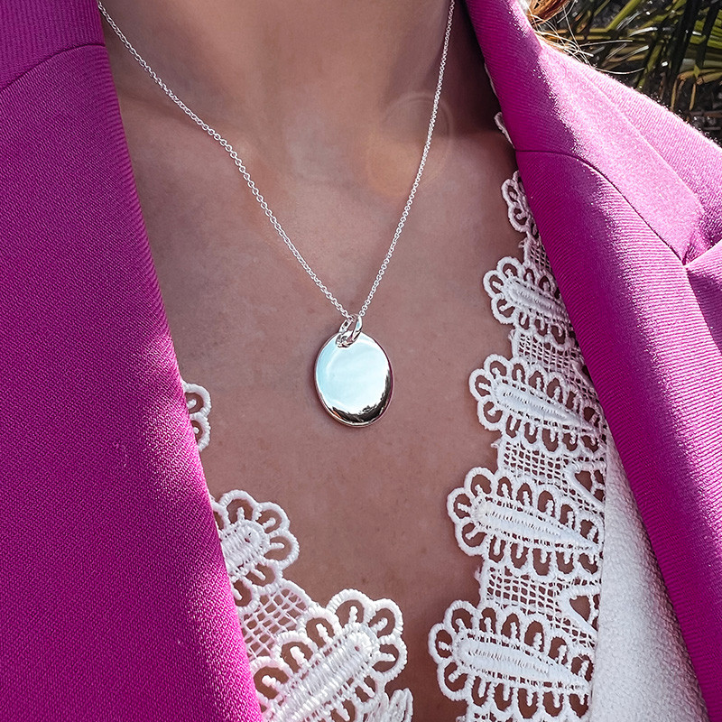 Collier Argent Médaille 20 mm