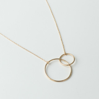 Collier Plaqué or double cercles XL