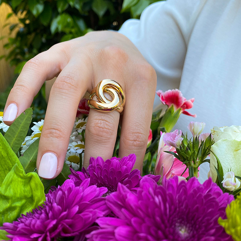 Bague Plaqué Or Entrelacée