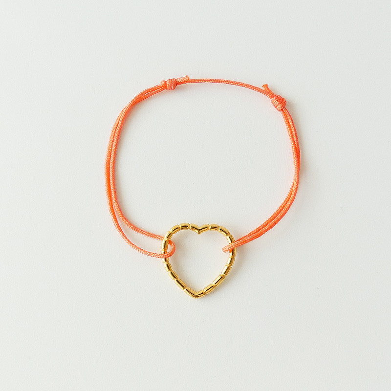 Bracelet Cordon Doré Coeur