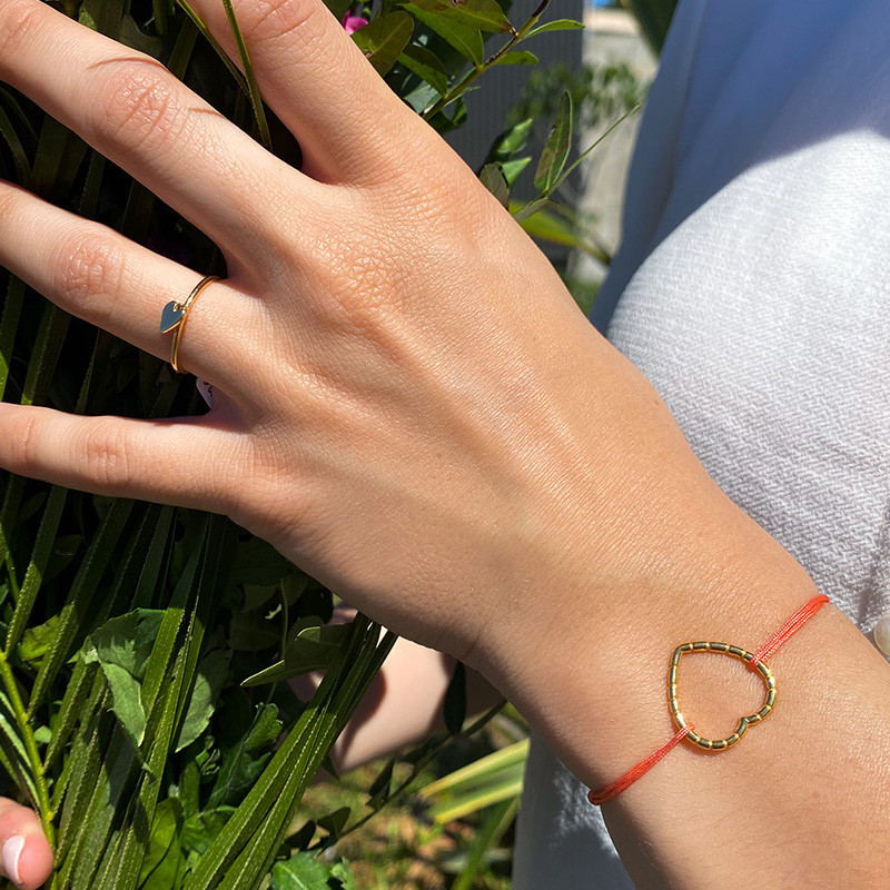 Bracelet Cordon Doré Coeur