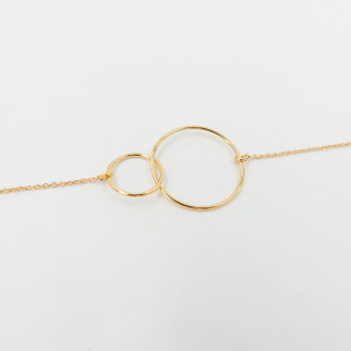 Bracelet Plaqué Or Double Cercle XL