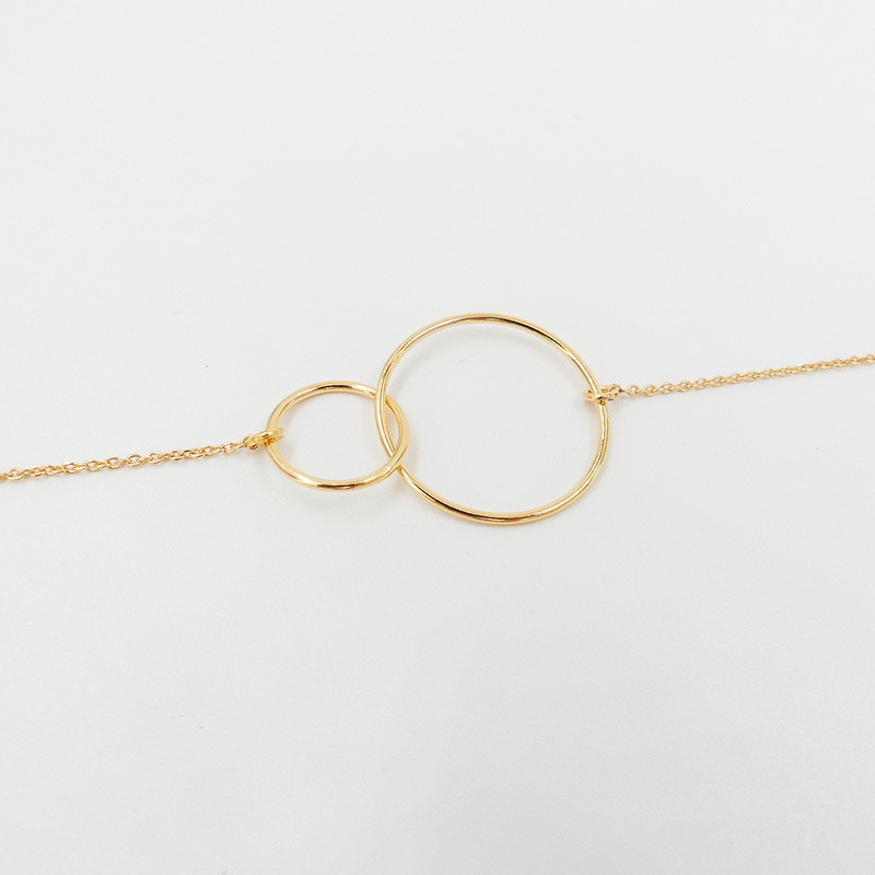 Bracelet Plaqué Or Double Cercle XL