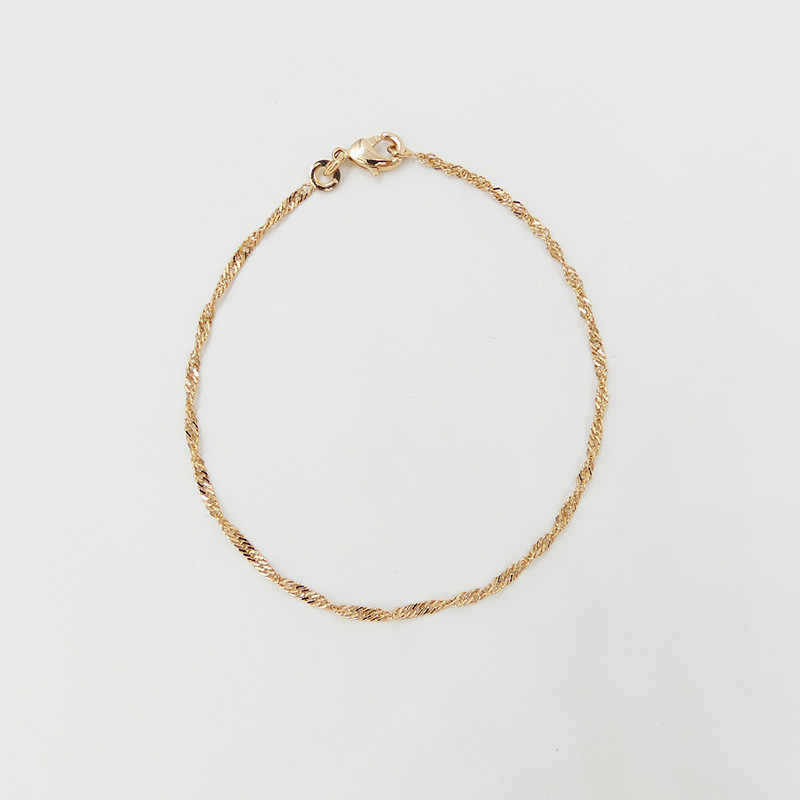 Bracelet plaqué or maille torsadée