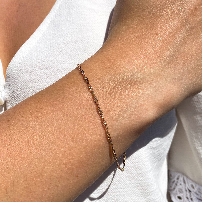 Bracelet plaqué or maille torsadée