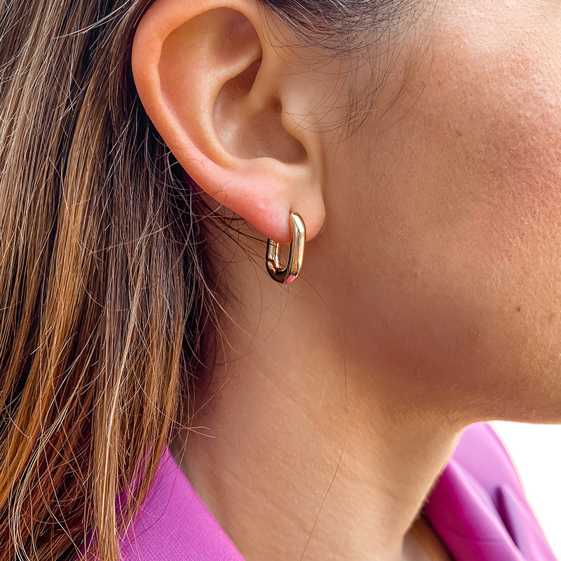 Créoles Plaqué Or Bouées rectangulaires