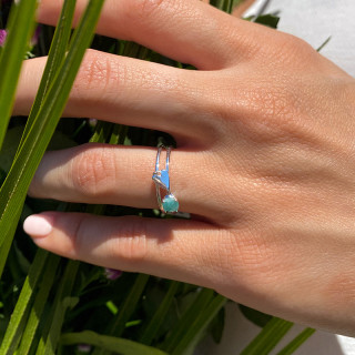 Bague Argent pampille coeur