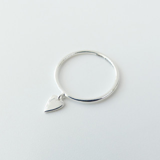 Bague Argent pampille coeur