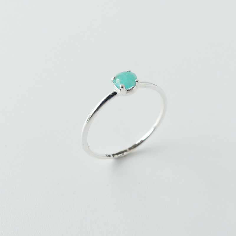 Bague Argent Solitaire Amazonite