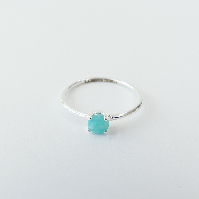 Bague Argent Solitaire Amazonite