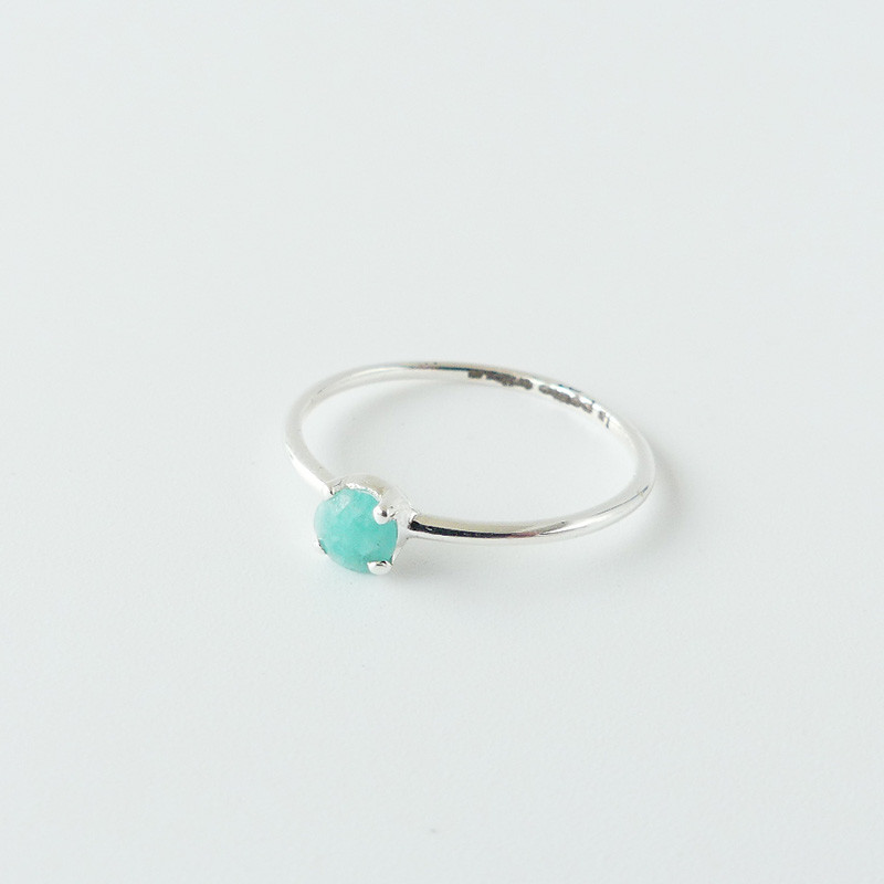 Bague Argent Solitaire Amazonite