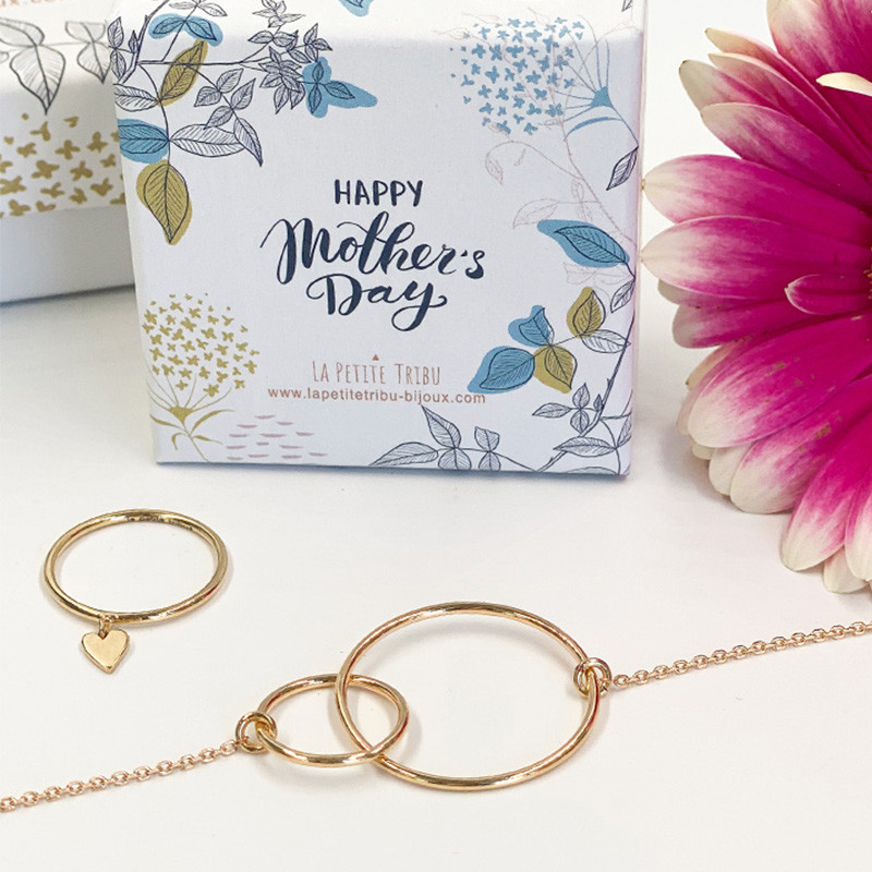 Bracelet Plaqué Or Double Cercle XL