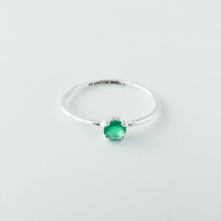 Bague Argent Solitaire Onyx Vert