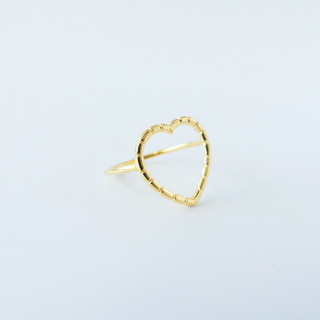 Bague Dorée Grand Coeur ciselé