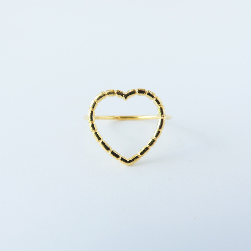 Bague Dorée Grand Coeur ciselé