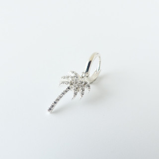 Boucle à l'unité Argent Palmier strass