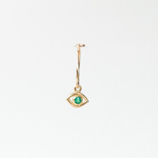 Boucle à l'unité Dorée Oeil Onyx Vert