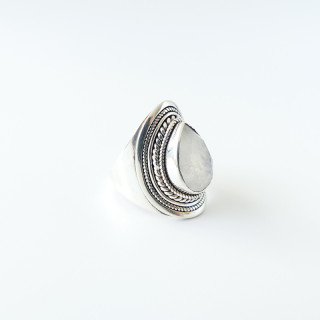 Bague Argent Baroque Pierre de Lune