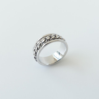 Bague Argent Alliance large chaine