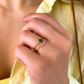 Bague Dorée tiare strass