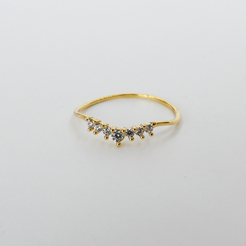 Bague Dorée tiare strass