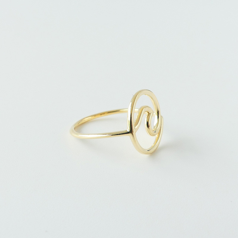 Bague Plaqué or Wave