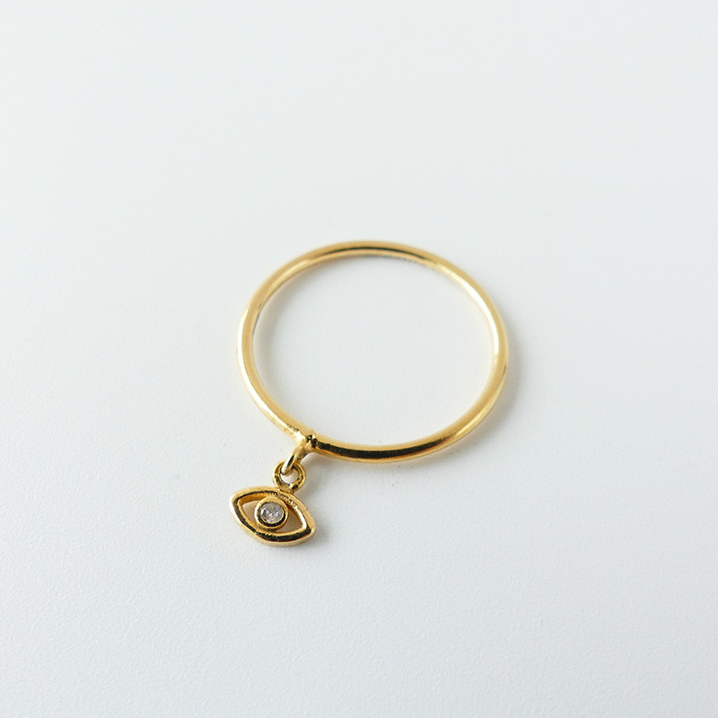 Bague Dorée pampille Oeil