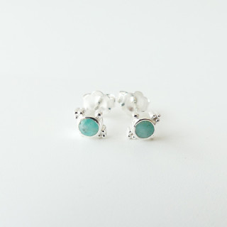 Clous Argent Amazonite