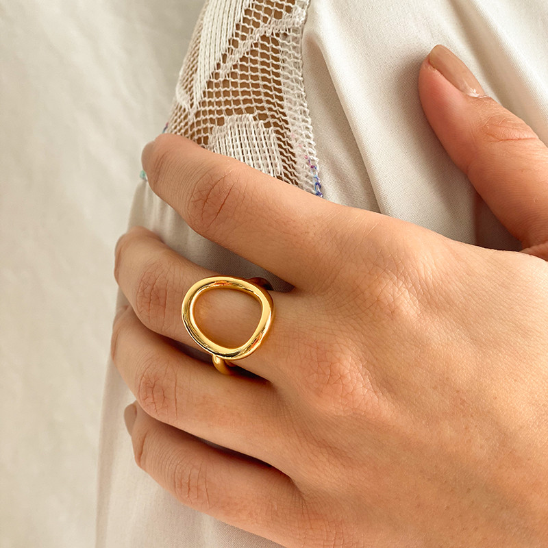 Bague argent plaqué or cercle épais