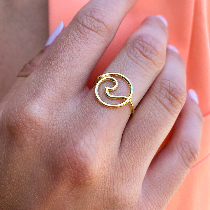 Bague Plaqué or Wave