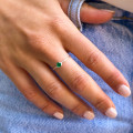 Bague Argent Solitaire Onyx Vert