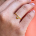 Bague Dorée  pampille Oeil