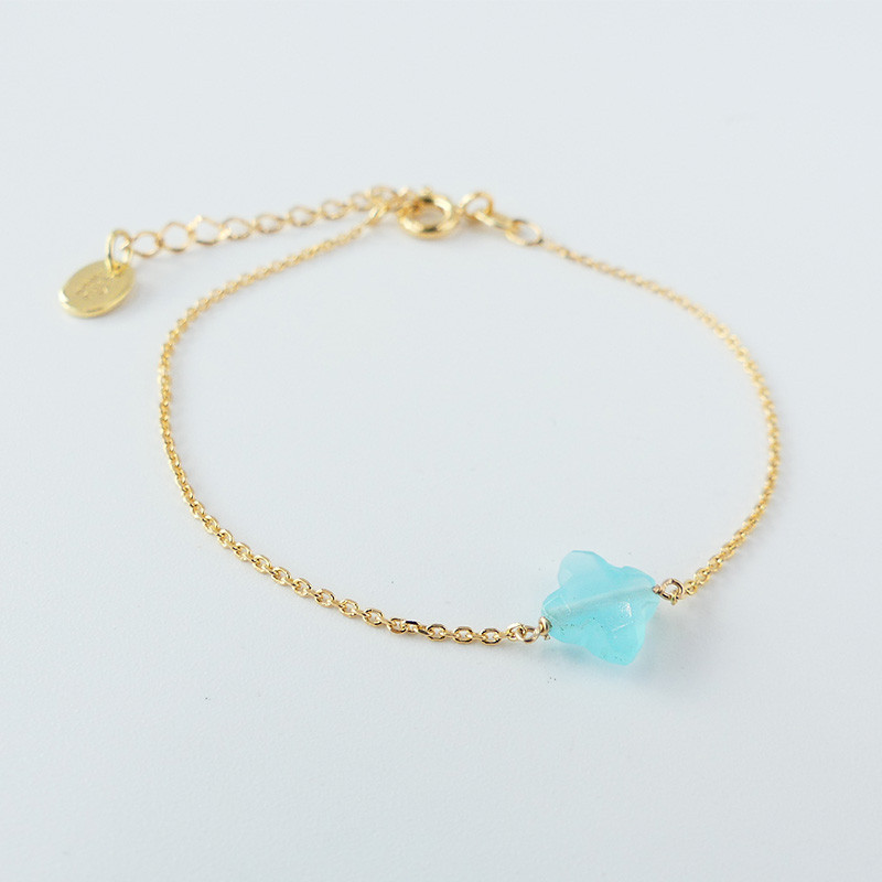 Bracelet Plaqué or Trèfle pierres fines